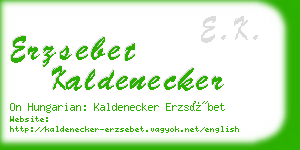 erzsebet kaldenecker business card